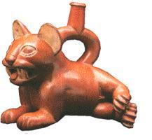 Eine Katze als Keramikgef�ss der
                          Nasca-Keramik