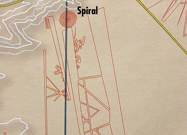 L�neas de Nasca, detalle del mapa
                                del Instituto con la espiral