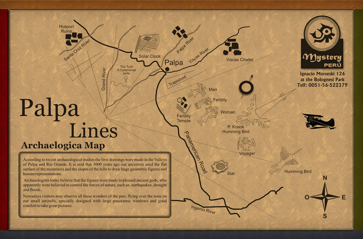 Map with the Palpa lines from the edition
                mysteryperu with the indications only in English