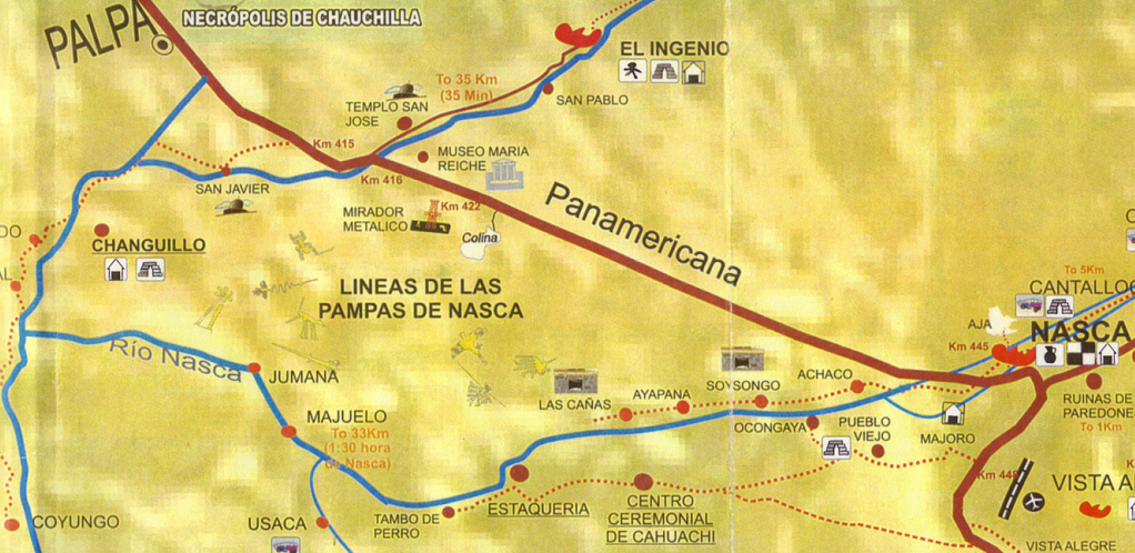 Mappa con le linee di Nazca, sezione
              della mappa con le linee, un pasticcio assoluto