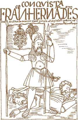 Racista Francisco Hernandez Giron
                en una portada de su "conquista". �l mencion�
                las l�neas de Nasca en 1554