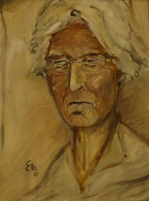 Retrato pintado de Mar�a Reiche,
                apr. a�os 1980s