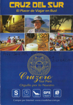 Busfirma Cruz del Sur, Faltprospekt, Titelblatt