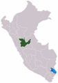 Mapa del Per con el
                        departamento de Hunuco