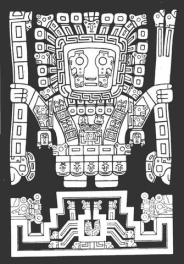 Wiracocha, Viracocha, Huiracocha, Wiraqucha,
                    creador del mundo y sus criaturas seg�n la religi�n
                    incaica, en blanco y negro
