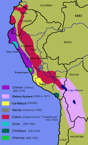 Mapa de
                        la costa del oeste de Am�rica del Sur en el a�o
                        1493