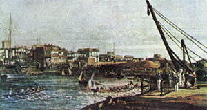 El
                            puerto de Callao cerca de Lima, siglo XVIII,
                            acuarela de un blanco para glorificar el
                            provecho de los blancos..