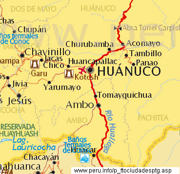Mapa de la regin
                          de Hunuco