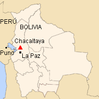 Mapa con Puno, La Paz, y el
                  Chacaltaya