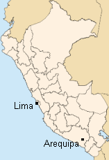 Mapa del Per con Lima y
                          Arequipa
