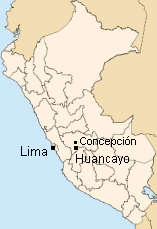 Mapa del Per con
                          Lima, Huancayo y Concepcin
