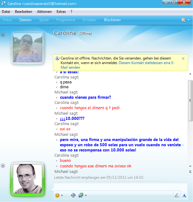 5 de noviembre 2011:
                        Carolina Prado Ar�valo quiere 10.000 soles para
                        una firma del divorcio