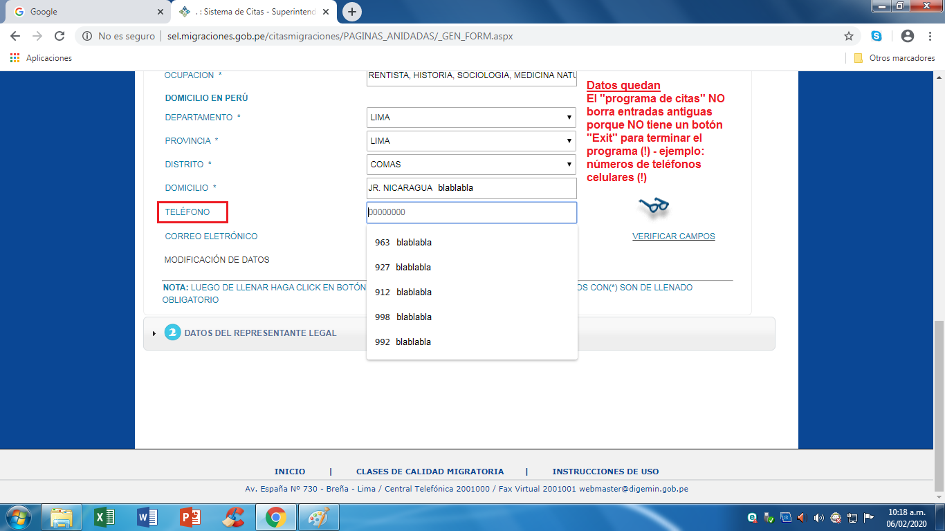 datos quedan: El "programa de citas"
                    NO borra entradas antiguas porque NO tiene un bot�n
                    "Exit" para terminar el programa (!) -
                    ejemplo: indicar n�meros de tel�fonos celulares - es
                    un DESASTRE DE SEGURIDAD TOTAL