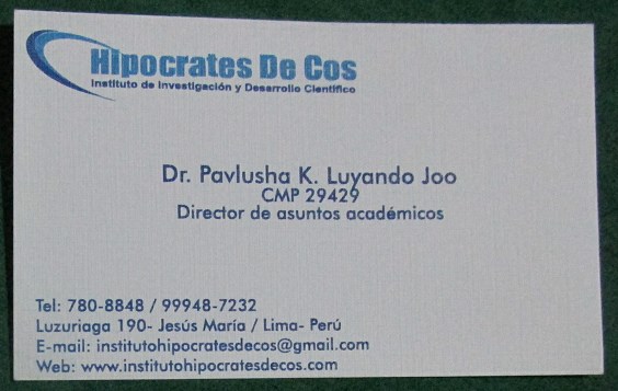 Instituto Hip�crates
                          de Cos con cursos de medicina natural, la
                          tarjeta