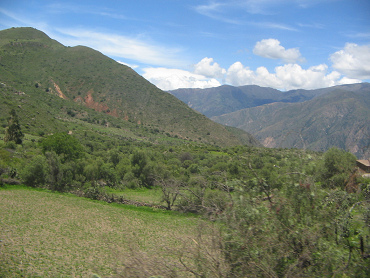 Felder, B�ume und Panorama