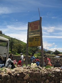 Chumbes, die Tafel beim Rasthalt