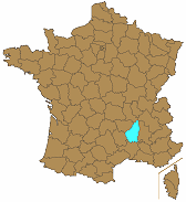 Karte Frankreichs
                                        mit der Markierung der Ardche