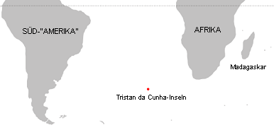Karte mit den Tristan da
                                    Cunha-Inseln [48], die zu
                                    "Kartoffelinseln" fr die
                                    Schifffahrt wurden