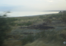 Panamericana Norte en el norte del Per
                        entre Mncora y Tumbes, baha de playa con
                        panorama