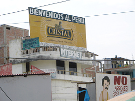 Aguas Verdes, p�ster de bienvenido,
                          primer plano