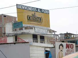 Aguas Verdes, Willkommensplakat,
                          Nahaufnahme