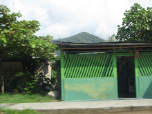 Casa y monta�a selv�tica al fondo