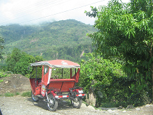 Moto taxi con monta�a selv�tica