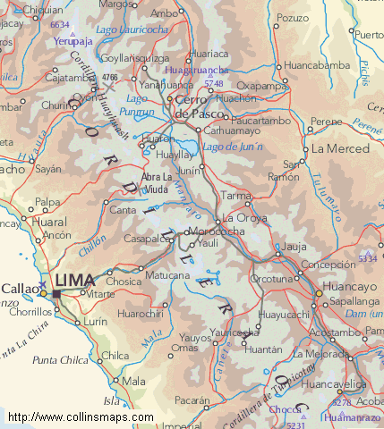 Mapa 02: Oxapampa - La
                      Merced - San Ramon - Tarma - La Oroya - Morococha
                      - Chosica - Lima