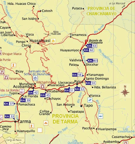 Mapa 03: el trayecto
                              Chanchamayo-Tarma