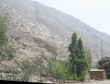 Pendiente de desierto en la bruma