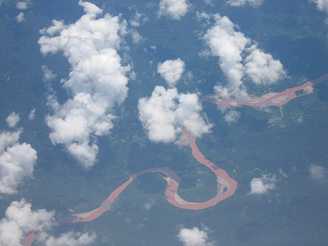 Amazonas-Flusslauf, Luftaufnahme 01 mit
                          Mander