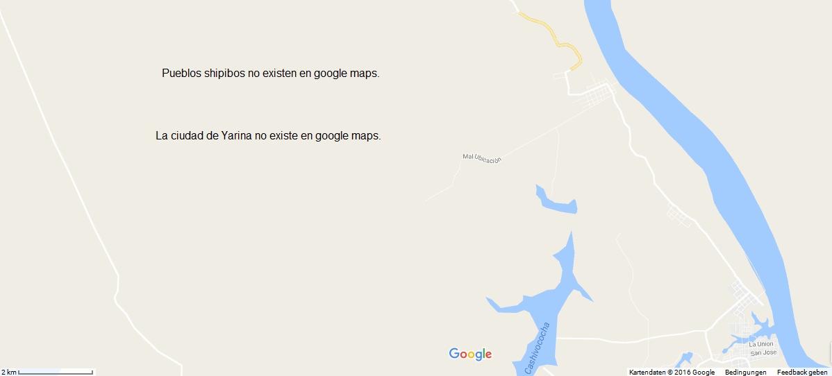 Mapa de google (google maps) con
              la regi�n de Puballpa sin Yarina y sin pueblos shipibos