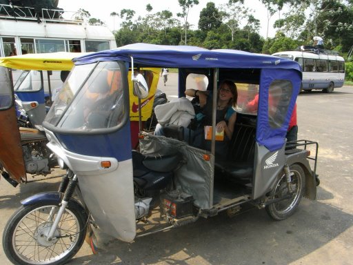 Mototaxi ("motocar")
in Puerto Maldonado Mototaxi ("motocar") in
Puerto Maldonado