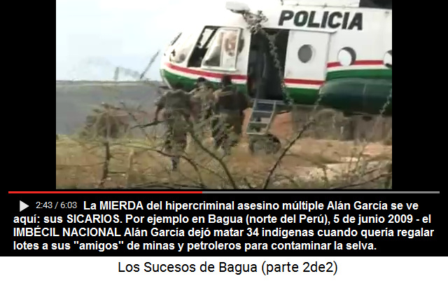 La polic�a son los sicarios de Al�n Garc�a