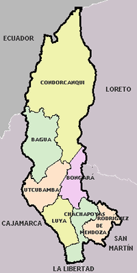 Karte mit der Provinz Bagua