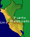 Map of Per with Lima and Puerto
                              Maldonado