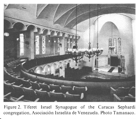 Encyclopaedia Judaica
                (1971): Venezuela, Band 16, Kol. 92, Synagoge in
                Caracas