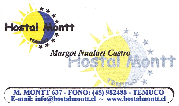 Hostal Montt,
                        tarjeta