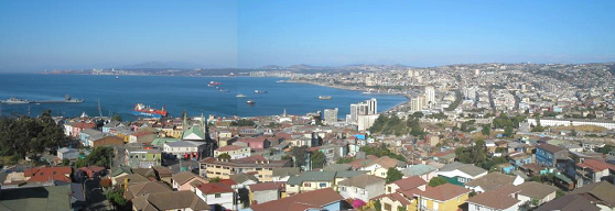 "Sch�ne Aussicht" auf
                              Valparaiso von einer Hanglage aus [9]