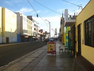 El jir�n Palacios con el caf� "El
                          Boom"