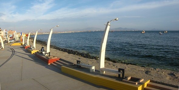 Hilera de farolas, vista panor�mica