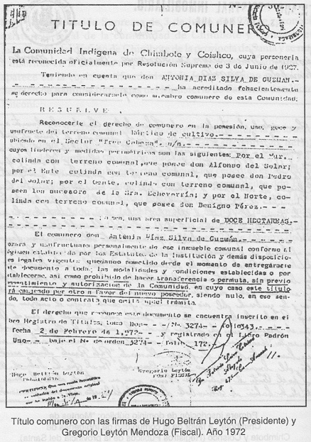 T�tulo de comunero de 1972